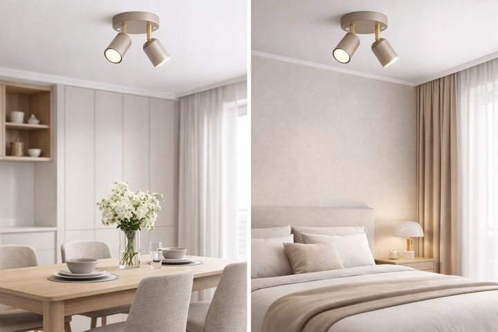 Lampa sufitowa Spoti Ecru Round 2x GU10 SuperLED