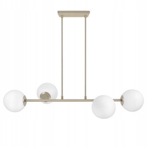 Lampa Wisząca Ecru Beż Kaszmir Białe Kule 4x E27