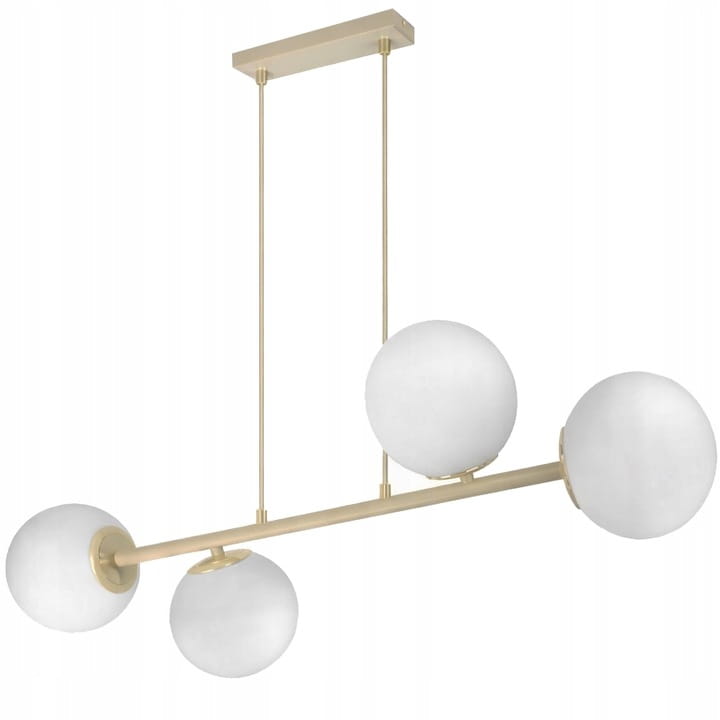 Lampa Wisząca Ecru Beż Kaszmir Białe Kule 4x E27