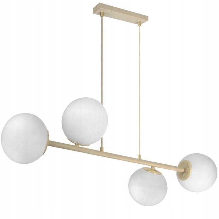 Lampa Wisząca Ecru Beż Kaszmir Białe Kule 4x E27