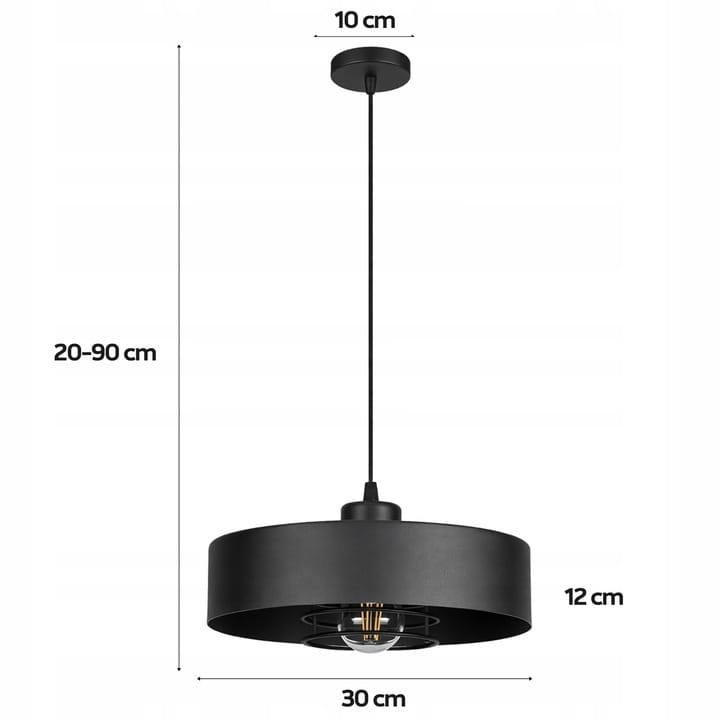 Lampa sufitowa Sisu Black1x E27 SuperLED