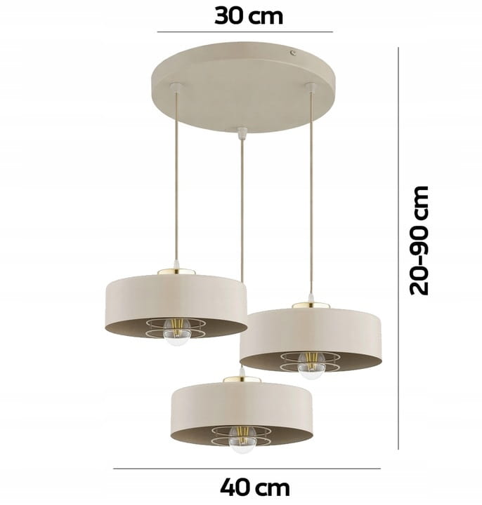 Lampa sufitowa Sisu Ecru 3x E27 SuperLED
