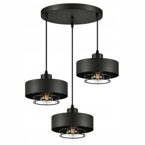 Lampa sufitowa Sisu Black 3x E27 SuperLED