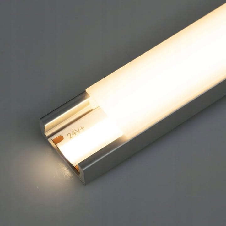 Profil LED aluminiowy do taśm wpuszczany 2m + klosz + zaślepki + uchwyty