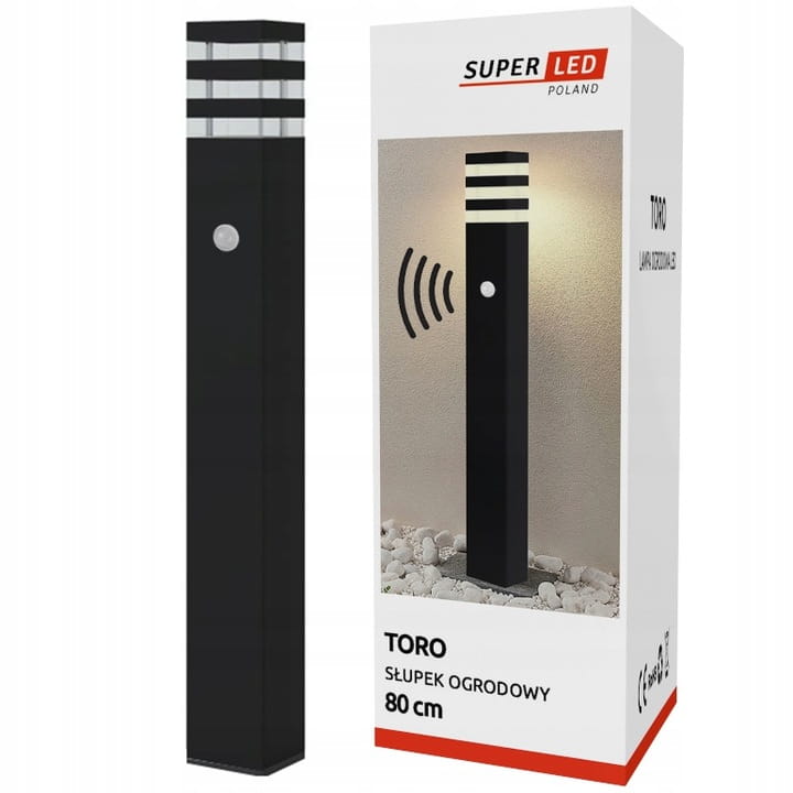 Lampa Ogrodowa Toro Słupek 80 cm E27 z czujnik ruchu POZWROTOWY