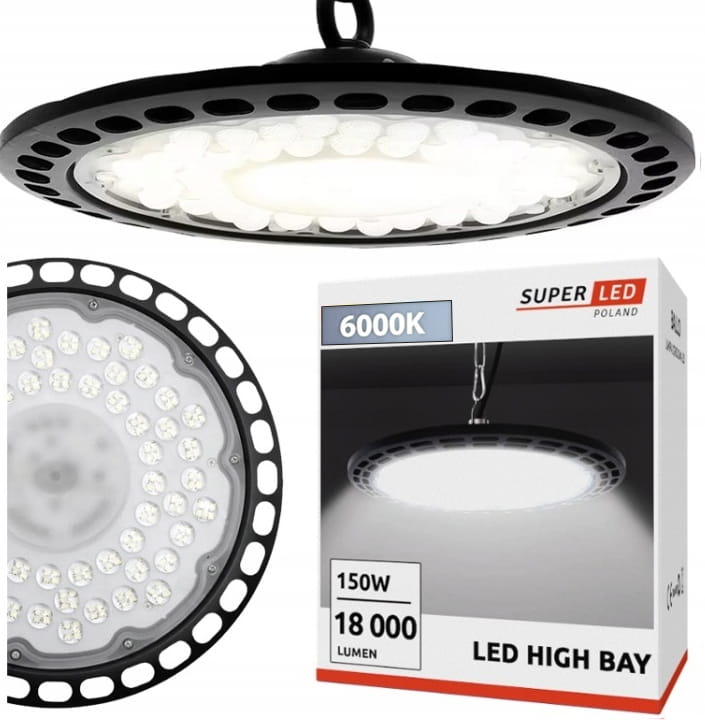 Lampa Przemysłowa LED High Bay UFO 150W 18000lm IP65  6000k
