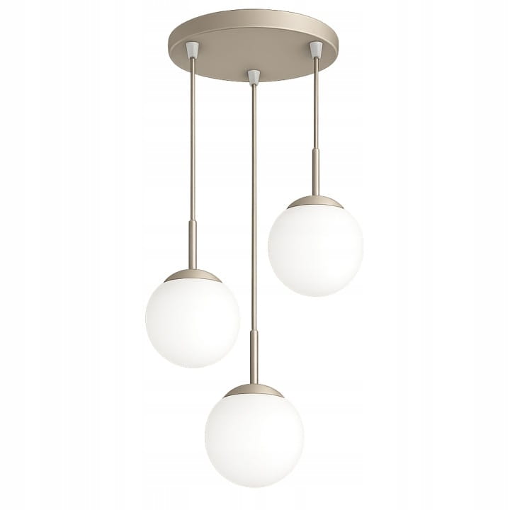 Lampa Wisząca Sufitowa 3x E27 Ecru Beż Kaszmir