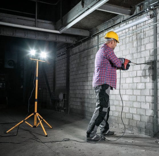 Halogen LED 2x 50W IP65 BN + statyw + przewód 150cm