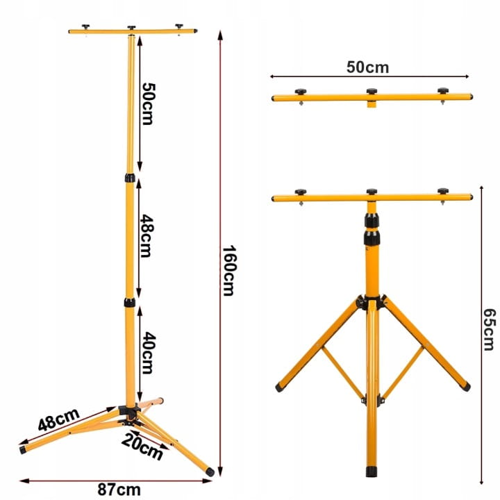 Halogen LED 2x 50W IP65 BZ + statyw + przewód 150cm
