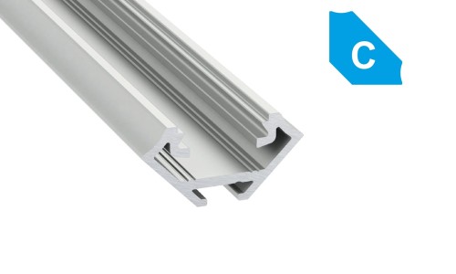 Profil aluminiowy anodowany narożny 1m  typ C srebrny