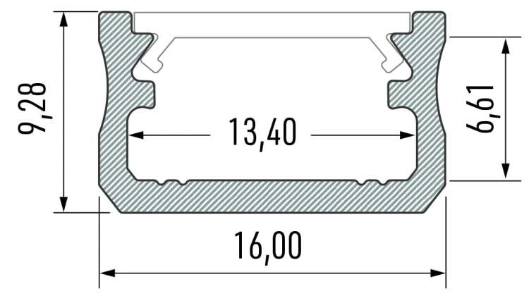 Profil aluminiowy anodowany 2m  typ A srebrny
