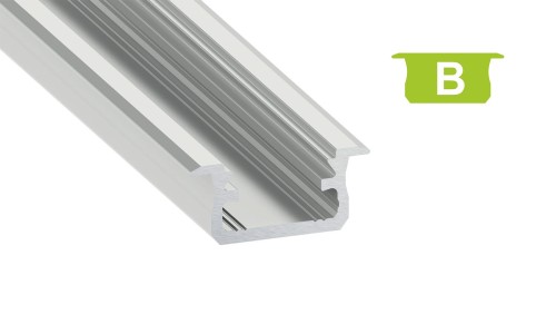 Profil aluminiowy anodowany 2m typ B srebrny