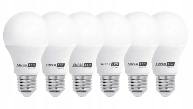 6x Żarówka LED E27 10W kulka biała ciepła