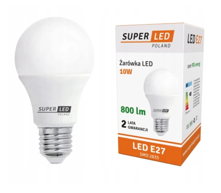 6x Żarówka LED E27 10W kulka biała ciepła