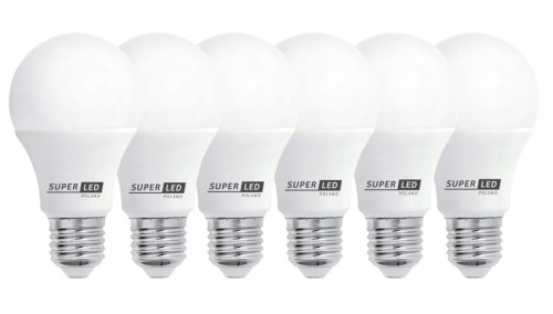6x Żarówka LED E27 10W kulka neutralna