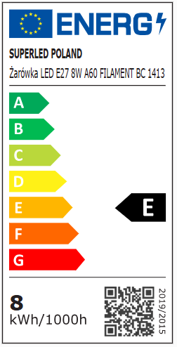 Żarówka LED Filament 8W Edison Biała Ciepła