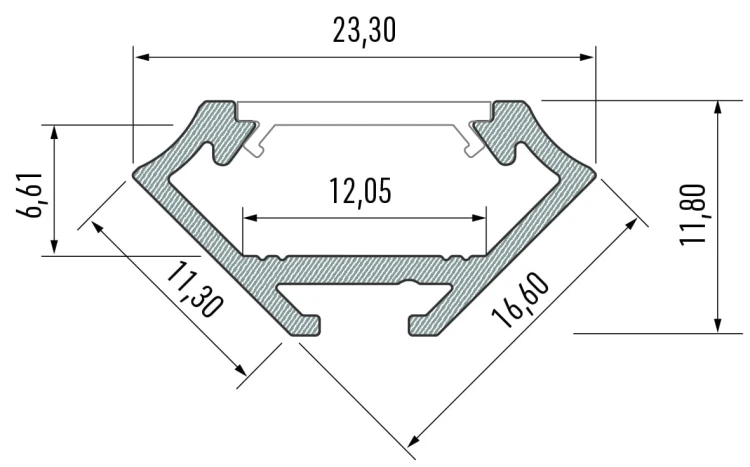 Profil aluminiowy anodowany narożny 2m typ C biały