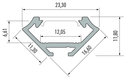 Profil aluminiowy anodowany narożny 1m typ C czarny