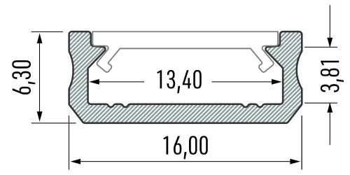 Profil aluminiowy anodowany 2m typ D srebrny