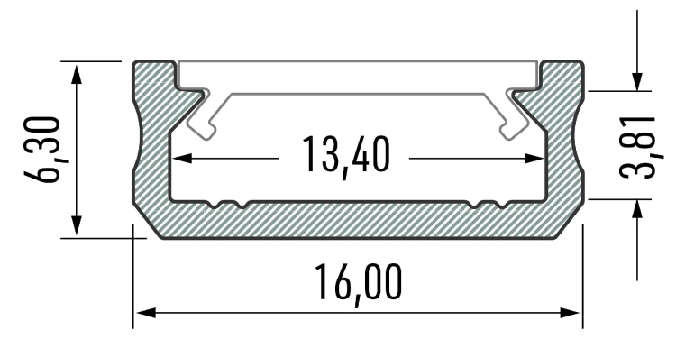 Profil aluminiowy anodowany 1m  typ D czarny