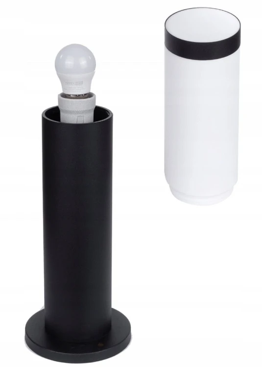 Lampa stojąca słupek SPRINGI M okrągły 45cm czarny