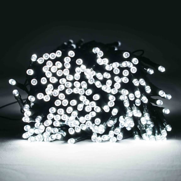 Lampki choinkowe zewnętrzne 300 LED zimne + flash