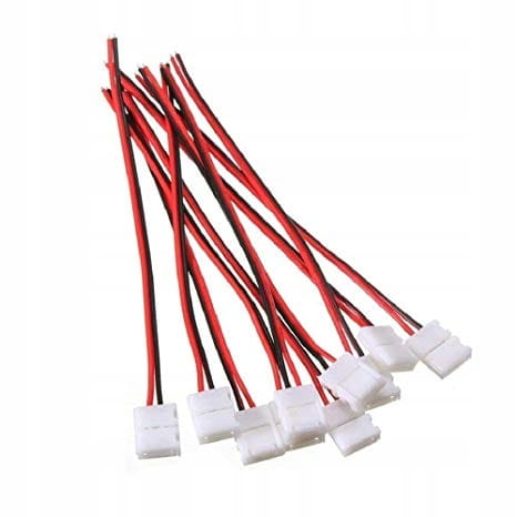 Złączka klips klik jednostronna z przewodem spinka 10mm 2pin do taśma LED