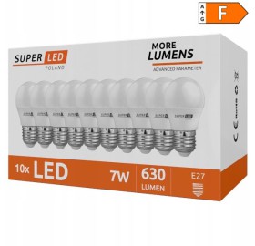 10 x Żarówka LED E27 7W biała neutralna