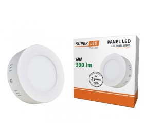 Panel natynkowy LED 6W okrągły biały zimny