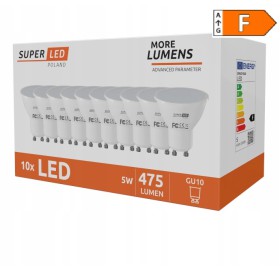 10 x Żarówka LED GU10 5W biała ciepła