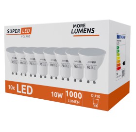 10x Żarówka LED GU10 10W biała ciepła