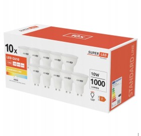 10x Żarówka LED GU10 10W biała neutralna