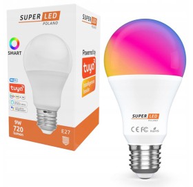 Żarówka LED E27 SMART 9W RGB WW CW Wi-Fi TUYA