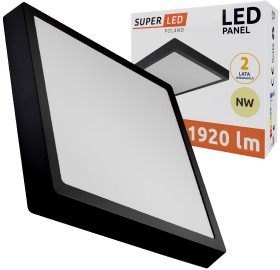 Panel Natynkowy LED 24W neutralny kwadrat czarny