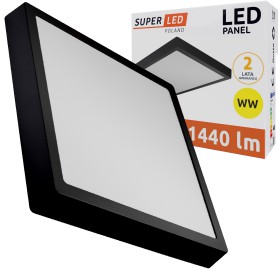 Panel Natynkowy LED 18W ciepły kwadrat czarny