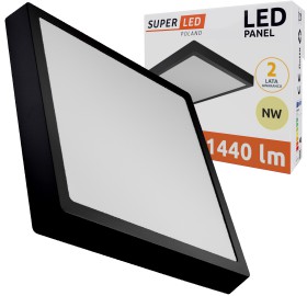 Panel Natynkowy LED 18W neutralny kwadrat czarny