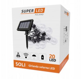 Girlanda solarna LED SOLI ogrodowa 20 x żarówek LED