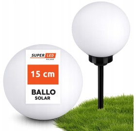 Lampa Wbijana Kula Solarna LED BALLO 15cm