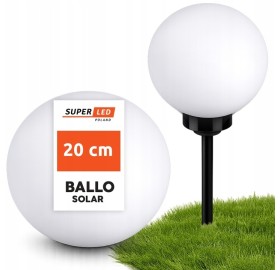 Lampa Wbijana Kula Solarna LED BALLO 20cm