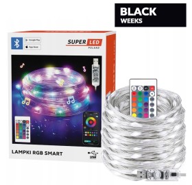 Lampki choinkowe LED RGB USB Bluetooth Smart 20m Pilot 