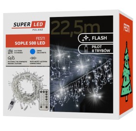 Sople 500 LED zewnętrzne 22,5 m IP44 zimne + pilot