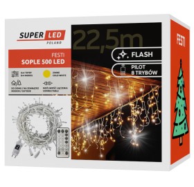 Sople 500 LED zewnętrzne 22,5 m IP44 ciepłe + pilot