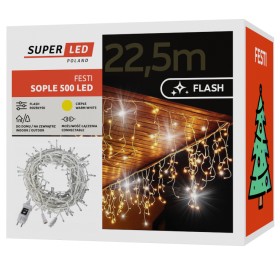 Sople 500 LED zewnętrzne 22,5 m ciepłe + flash