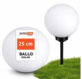 Lampa Wbijana Kula Solarna LED BALLO 25cm