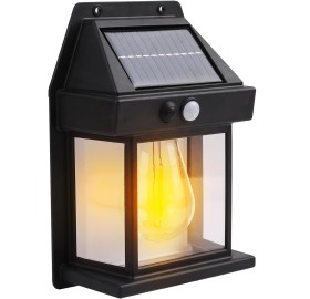 Lampa solarna LED elewacyjna kinkiet z czujnik ruchu i zmierzchu + żarówka