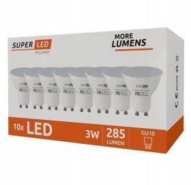 10x Żarówka LED GU10 3W Ciepła