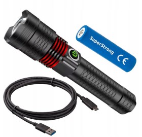 Latarka taktyczna LED XHP50 20W LED Akumulatorowa USB Zoom 5 funkcji