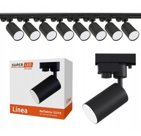 Reflektor szynowy LED lampa na żarówkę 8x GU10 + szynoprzewód 2m SuperLED