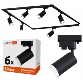 Zestaw Szynoprzewód Szyna 2x 2m + 2x 1m + 6x Oprawa GU10 LED