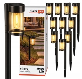 10x ZESTAW Lampa ogrodowa SOLARNA LED wbijana Latarnia Żarówka Filament